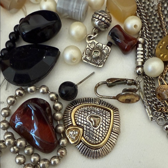 Craft Jewelry Bundle Chain Beads Stones Crystals Faux Pearls Vintage - Picture 10 of 10